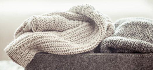 Fototapeta na wymiar knitted warm sweaters