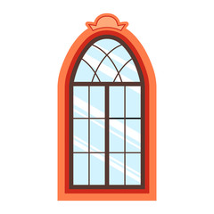 Detailed wooden window frame