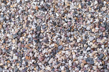 Texture of gravel on the road