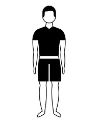 male figure character in short swimsuit