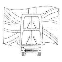 Fototapeta premium england flag and london double decker bus