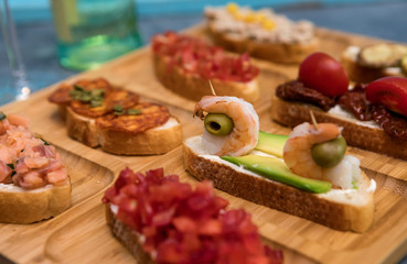 Delicate snacks on the table