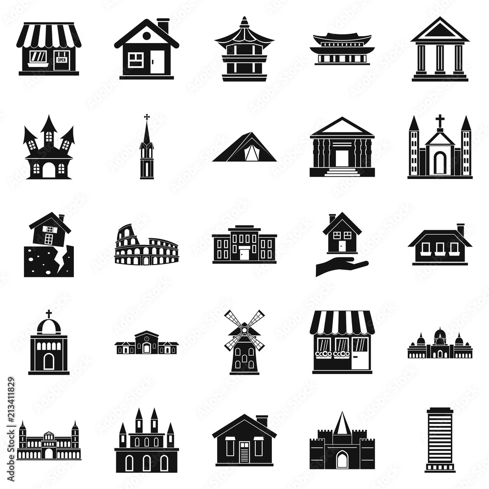 Poster construction site icons set. simple set of 25 construction site vector icons for web isolated on whi