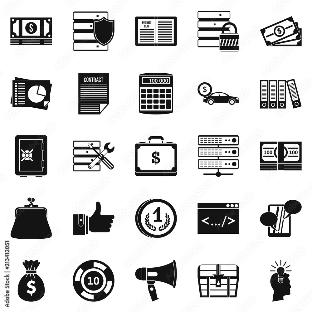 Poster wildcatter icons set. simple set of 25 wildcatter vector icons for web isolated on white background