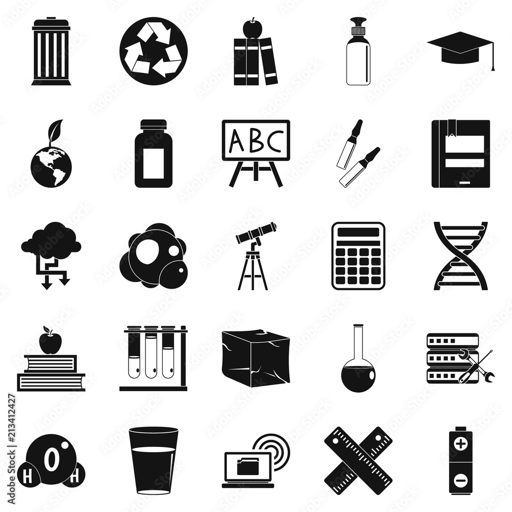 Poster element icons set. simple set of 25 element vector icons for web isolated on white background