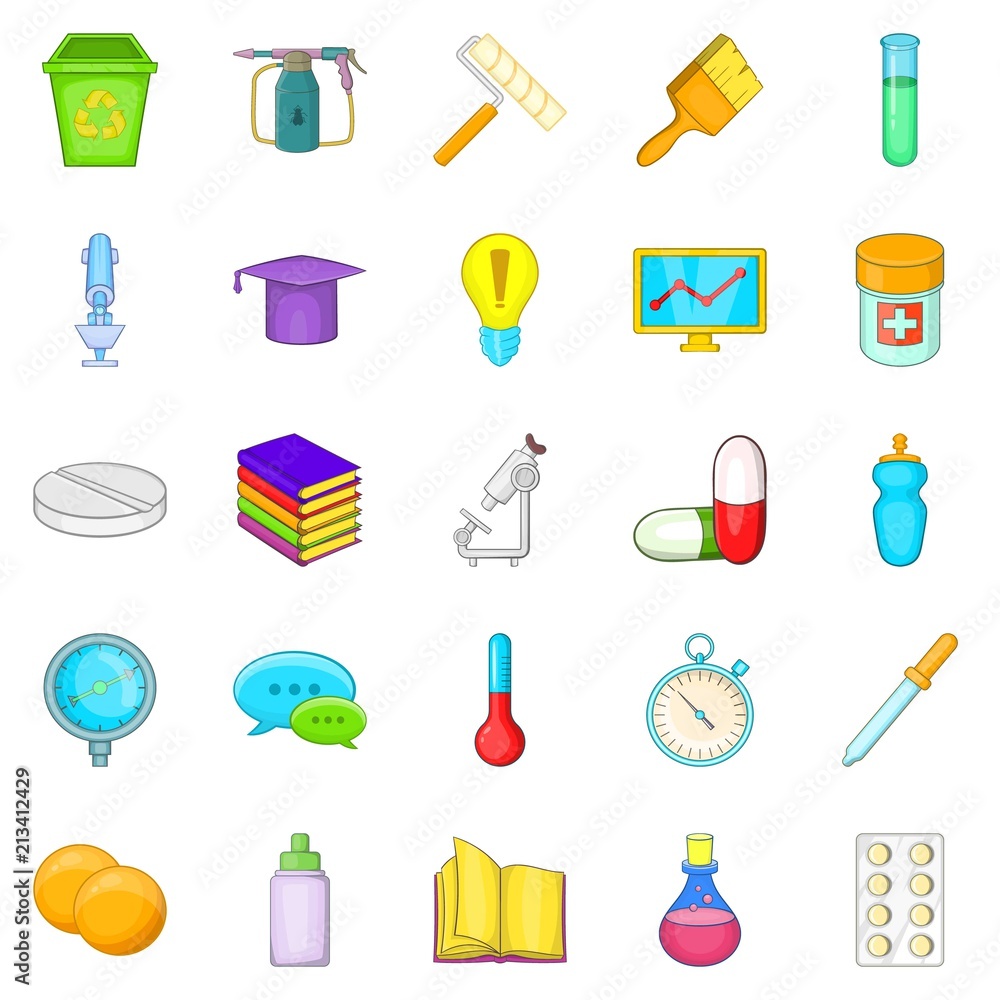 Poster experience icons set. cartoon set of 25 experience vector icons for web isolated on white background
