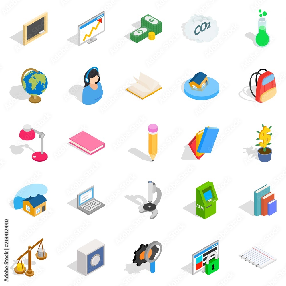 Poster reactions icons set. isometric set of 25 reactions vector icons for web isolated on white background