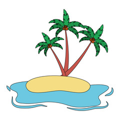 Fototapeta premium beach ocean coconut palm landscape