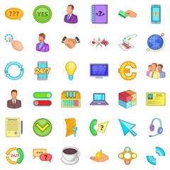 Connect internet icons set. Cartoon style of 36 connect internet vector icons for web isolated on white background