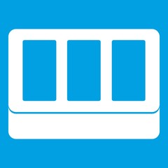 White window frame icon white isolated on blue background vector illustration