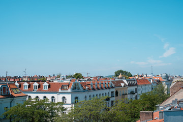 Fototapeta na wymiar Berlin City skyline - rooftop view above Berlin 