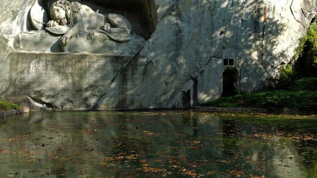 Famous Lion Monument (1820) by Bertel Thorvaldsen, Lucerne, Switzerland