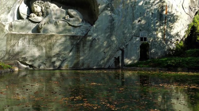 Famous Lion Monument (1820) by Bertel Thorvaldsen, Lucerne, Switzerland