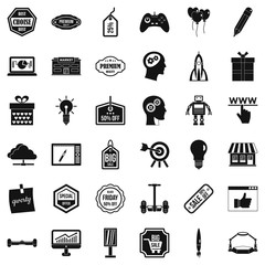 Big sale icons set. Simple style of 36 big sale vector icons for web isolated on white background