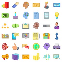 Black friday icons set. Cartoon style of 36 black friday vector icons for web isolated on white background