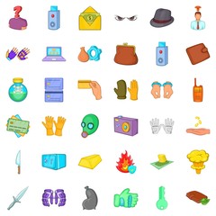 Arrest icons set. Cartoon style of 36 arrest vector icons for web isolated on white background