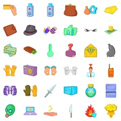 Guilty man icons set. Cartoon style of 36 guilty man vector icons for web isolated on white background