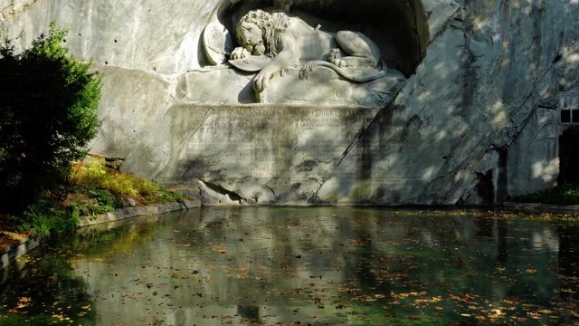 Famous Lion Monument (1820) by Bertel Thorvaldsen, Lucerne, Switzerland
