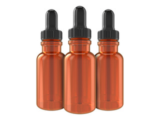 3D Dropper Amber Bottles