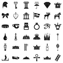 Authority icons set. Simple style of 36 authority vector icons for web isolated on white background