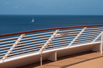 Cruise Ship Deck with Sailboat