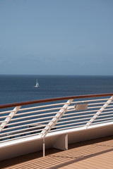 Cruise Ship Deck with Sailboat Vertical
