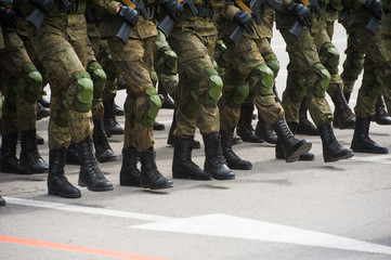 The parade of soldiers