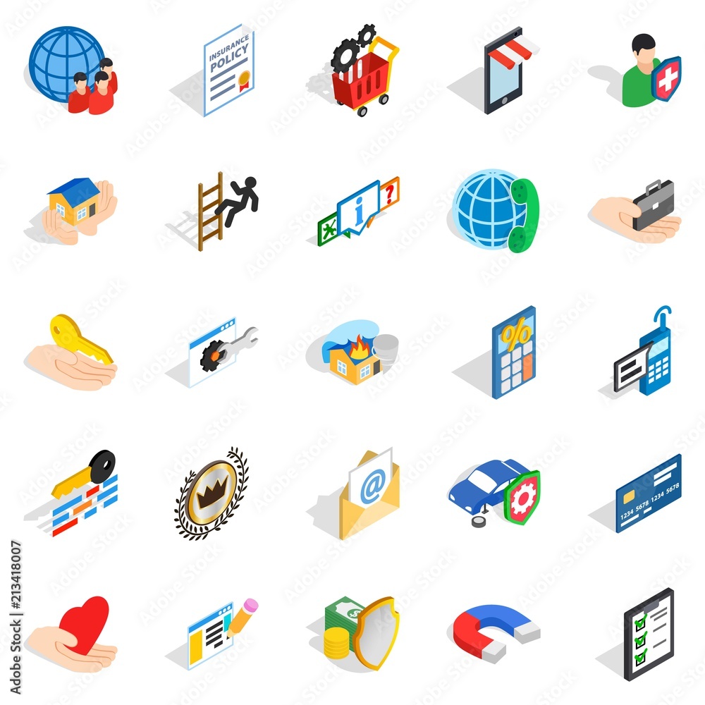 Poster call center icons set. isometric set of 25 call center vector icons for web isolated on white backgr