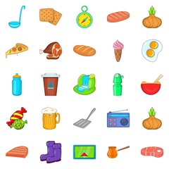 Wilderness area icons set. Cartoon set of 25 wilderness area vector icons for web isolated on white background