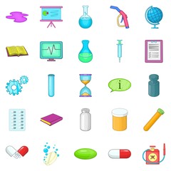 Substance icons set. Cartoon set of 25 substance vector icons for web isolated on white background