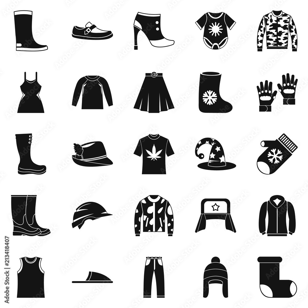 Poster purchase of accessories icons set. simple set of 25 purchase of accessories vector icons for web iso
