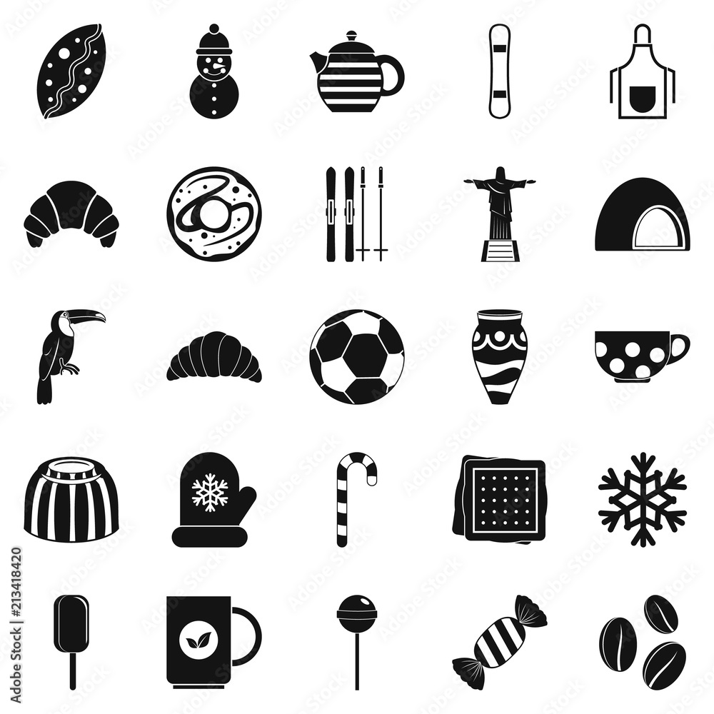 Poster Bar icons set. Simple set of 25 bar vector icons for web isolated on white background