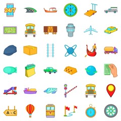 Fast delivery icons set. Cartoon style of 36 fast delivery vector icons for web isolated on white background