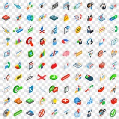 100 biz icons set in isometric 3d style for any design vector illustration