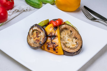 grilled vegetables on a plate