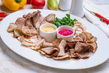 slicing of different meat