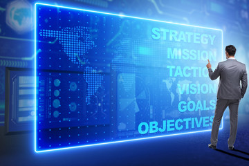 Businessman in strategic planning concept