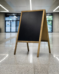 chalkboard on corporate background turned left vertically