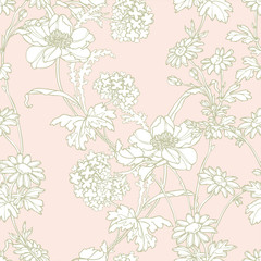 Seamless pattern with poppy flowers