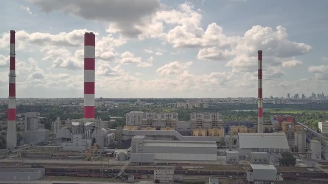 Aerial view of power station