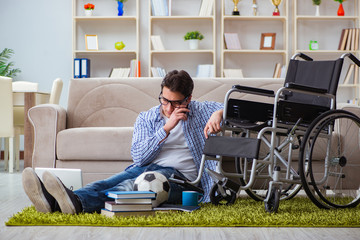 Young student studying at home