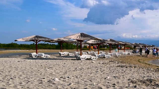 Queens beach in Nin, Dalmatia, Croatia. Nin is famous tourist destination in Croatia.