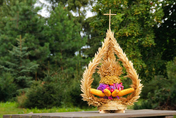 Harvest festival wreath - traditional Polish country culture happening decoration