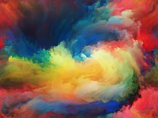 Lichtdoorlatende gordijnen Mix van kleuren Wolkenverf