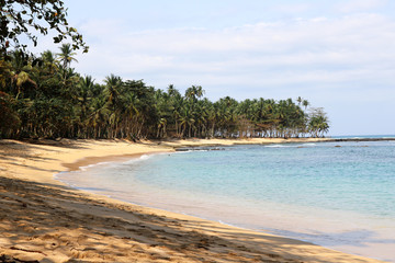 Jale Beach on the tropical island of Sao Tome and Principe