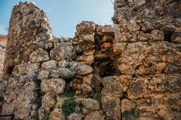 Alanya Kalesi. Brick ancient castle wall. Alanya, Turkey. Wonderful country. Ruins of the fortress of Alanya.Brick wall. Castle in Turkey.