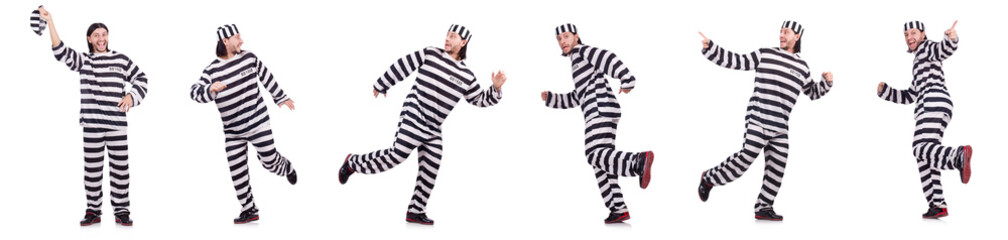 Prison inmate isolated on the white background