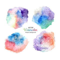 Colored watercolor stains. Mosaic, stained glass, background. Vector illustration.