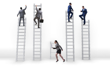 Concept of inequal career opportunities between man woman