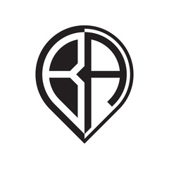 initial letter pin logo black